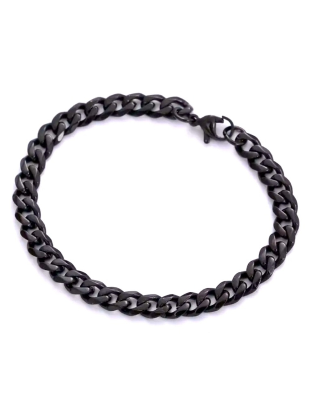 Black Titanium Cuban Link Bracelet | Curb Chain Unisex Minimalist